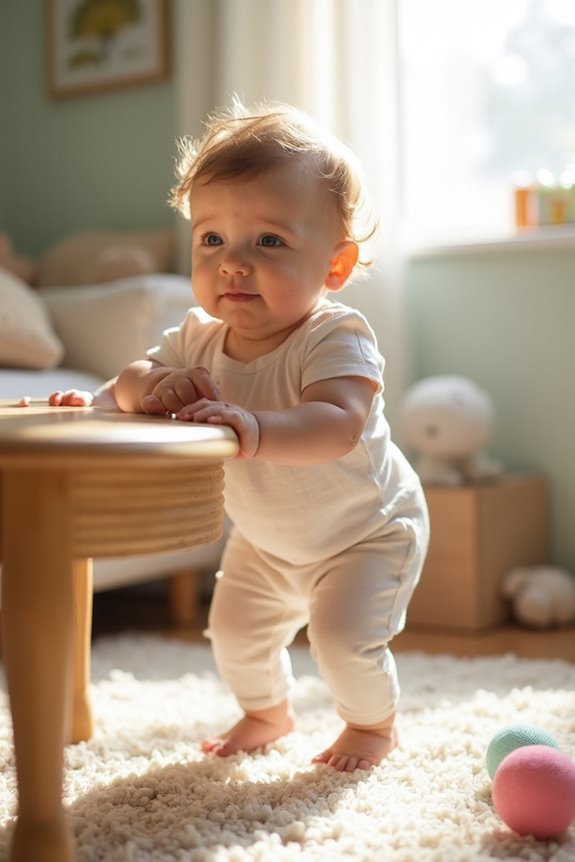 baby standing physical development