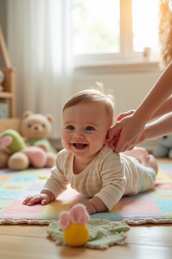 encouraging baby rolling practice